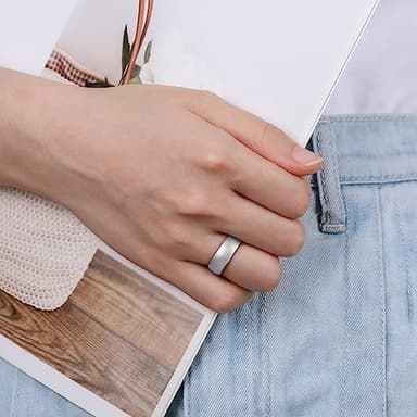Egnaro Women's Rings Enhancers, 6mm Wide, 2mm Thick, Silicone Wedding Rubber Band with Half Size, Inner Arc Ergonomic Breathable Design - Image 3