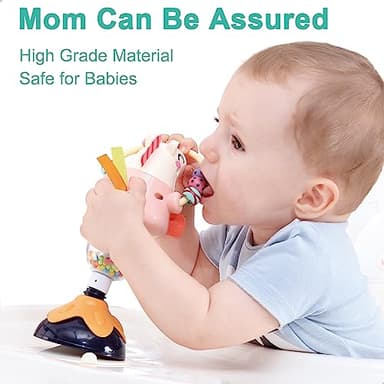 iPlay, iLearn Baby Rattles Set, Infant High Chair Toys W/Suction Cup, Grab N Spin, Interactive Development Baby Tray Toy, Newborn Gifts for 6, 9, 12, 18, 24 Months, 1 2 Year Olds, Boys Girls Kids - Image 5