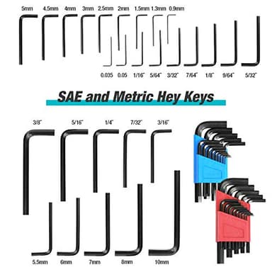 DURATECH 93 Piece Mechanics Tool Set, SAE/Metric Drive Socket Set(1/4 Inch and 3/8 Inch) with Ratchet handle Spark Plug Magnetic bit driver and Tool Accessories Set - Image 6