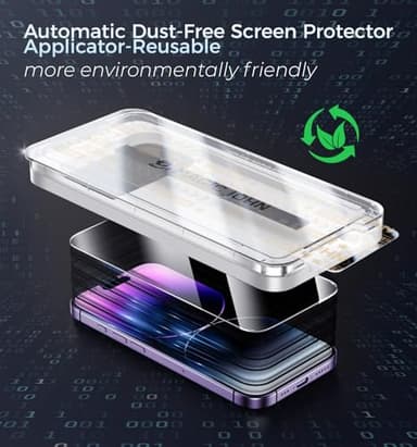 MAGIC JOHN 2 Pack for iPhone 14 Pro Max Screen Protector, with Shatterproof Tempered Film, Auto Dust-Elimination, Bubble Free & HD Clear, Easy Installation for iPhone 14 Pro Max/6.7 Inch - Image 9