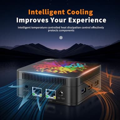 TUREWELL HSI Mini PC, Alder Lake N95 - Quad-Core 3.4GHz, 8GB DDR5 256GB SSD Mini Desktop Computer, WiFi 5/BT5.0/USB3.0/Gigabit Ethernet, Triple 4K Display Micro Computer for Home Office - Image 6
