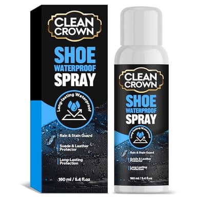 CleanCrown Shoes Protector Spray (5.4 Fl Oz), Suede & Leather Protector Spray, Waterproofing & Stain Guard for Shoes, Boots, Bags & Upholstery, Long-Lasting Water Repellent Spray - Image 1
