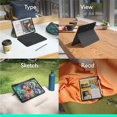 Logitech Combo Touch iPad Air 11 inch Case M2 (2024), iPad M3 & Air (4th & 5th gen - 2020, 2022) Keyboard Case with Kickstand - Midnight Black - Image 8