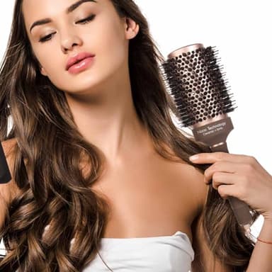 FIXBODY Hair Brush, Round Brush for Blow Drying, Curling, Styling, Nano Thermal Ceramic & Ionic Tech, Boar Bristle, 3.3 inch, 2 inch Barrel, for Women, Volume & Shine, Brown, Hair Brush for Thick Hair - Image 8