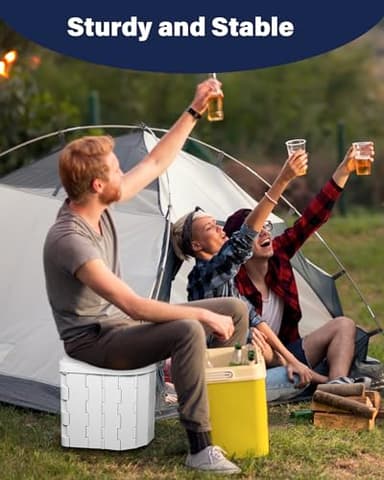 TEMOLA Portable Toilet for Adults, Retractable Portable 12.9'' Camping Toilet with Lid, for Camping, Car, Hiking, Road Trip, Boat, Beach, Traffic Jam, Home - Image 7