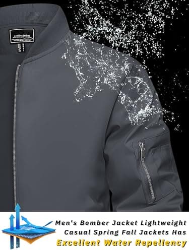 TACVASEN Bomber Jacket Men Casual-Jacket Outdoor Windbreaker Lightweight Bomber-Jackets Men Jackets Bomber Jackets for Mens Lightweight Coat - Image 2
