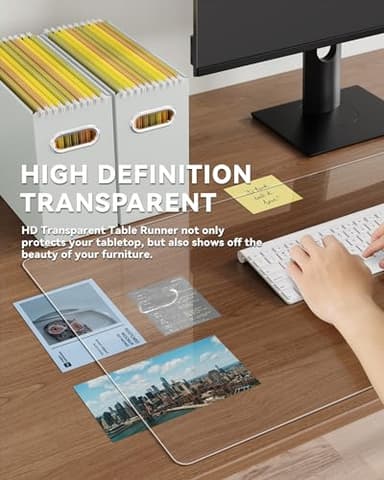 Oterri Clear Writing Desk Pad, 16’’x30” Heat Resistant Waterproof PVC Round Edge Durable Desk Protect Mat, Anti-Static Writing Mat Table Protector - Image 3