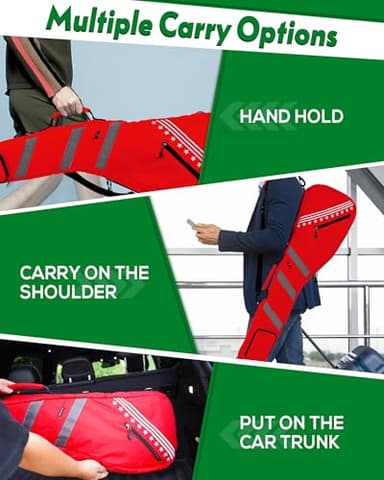 Big Teeth Golf Sunday Bag, Small Golf Bag Lightweight, Par 3 Golf Bag for A Few Clubs Driving Range, Practice with Carry Shoulder Strap Foldable Multi-Colour - Image 7