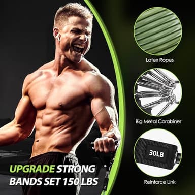 WHATAFIT Resistance Bands, Exercise Bands,Resistance Bands for Working Out, Work Out Bands with Handles for Men and Women Fitness, Strength Training Home Gym Equipment - Image 3
