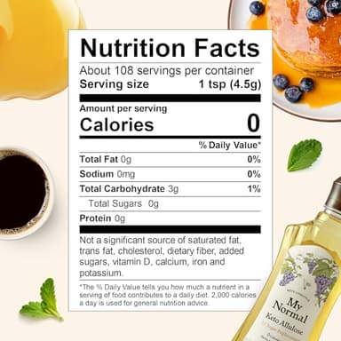 My Normal Keto Allulose 32oz - Allulose 99.52%, Monk Fruit, Stevia Blend Thin Syrup, Zero Calorie Sweetener, 1:1 Sugar Substitute, Low Glycemic, Gluten Free, Zero Net Carbs, Zero Sugar - Image 2