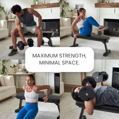 Finer Form Gym Quality Foldable Flat Bench for Multi-Purpose Weight Training and Ab Exercises - Free PDF Workout Chart Included - Image 4