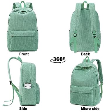 School Backpack for Teens Large Corduroy Bookbag Lightweight 15.6 inch Laptop Bag for Girls Women Casual High School College - Image 7