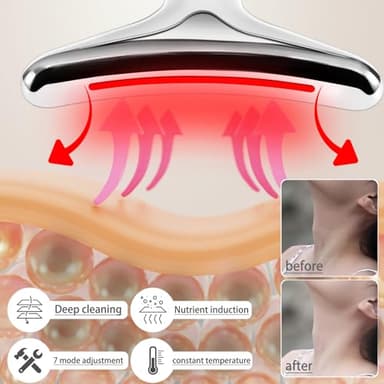 JURP Face Neck Beauty Device, 7 Color Led Face Neck Massager,Multifunctional Facial Skin Care Tool, Ideal for Home Skin Care - Image 2