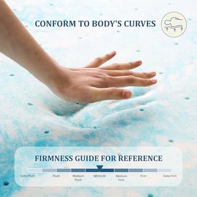 EGO Topper 2 Inch Twin Memory Foam Mattress Topper, Gel Foam Mattress Topper for Pressure Relief, Ventilated Design Bed Topper in a Box, CertiPUR-US Certified, 38"×75", Medium - Image 6