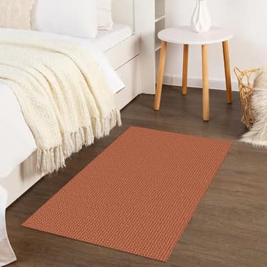 KOZYFLY Indoor Door Mat 2x3 ft Small Area Rugs Washable Front Door Mat Non Slip Rubber Backed Entryway Rug Cotton Entrance Doormat for Front Porch Bathroom Kitchen Bedroom, Orange/Tan - Image 8