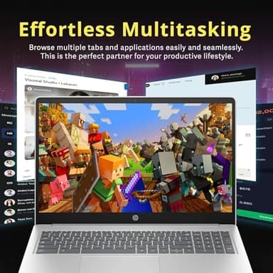 HP Chromebook 15.6" HD Flagship Laptop for Student Business, Quad-Core Intel N200 Processor, 8GB RAM, 320GB Storage (64GB eMMC + 256GB Card), Webcam, WiFi, Long Battery, Chrome OS+HubxcelAccessory - Image 7