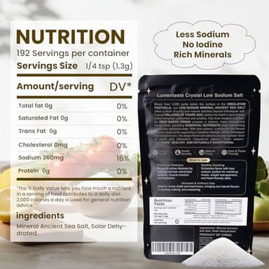 Salt for Pickling, Canning & Cooking | Fine Grain Table Salt with Natural Minerals | For Steak & Baking | Lite Low Sodium Healthy Salt, Resealable 8.8oz (Pack of 2) - Image 2