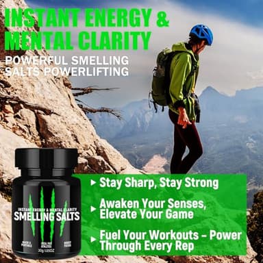 Potent Salts Wake Up for Athletes, Salts for Athletes in Hockey, Weightlifting and Powerlifting - Activate Before Smelling, Instant Energy, Enhanced Focus & Motivation-Black-30g-S1 - Image 4