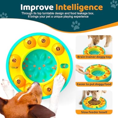 jovani Dog Slow Feeder Interactive Puzzle Slow Bowl for Small/Medium/Larger Dogs Puppy Maze Treat Dispenser Aggressive Chewers Beed Interactive Indoor Food Feeding Pet Supplies Birthday Fun Gift - Image 2