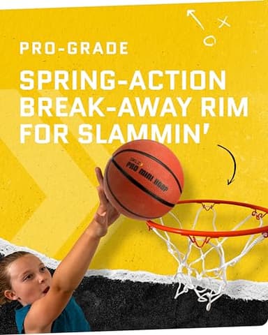 SKLZ Pro Mini Basketball Hoop - 18" x 12" Clear, Shatterproof Backboard, Breakaway Rim, Heavy Duty Net, & 5" Ball - Easy Mount Padded, Slide-On Over-Door Mounts - Suitable for Office, Dorm, Bedroom - Image 4
