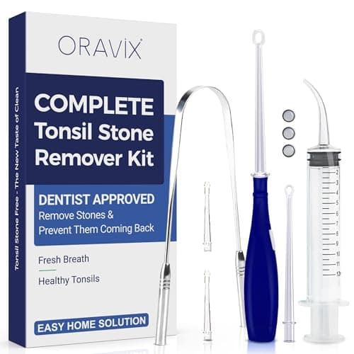 ORAVIX Tonsil Stone Remover - Tonsil Stone Removal Kit - Tonsillolith Remover Tool - Tonsil Cleaner - Fight Bad Breath - Tonsil Stone Removal Tool - Oral Irrigator - Tongue Scraper - 7 Pieces - Image 1