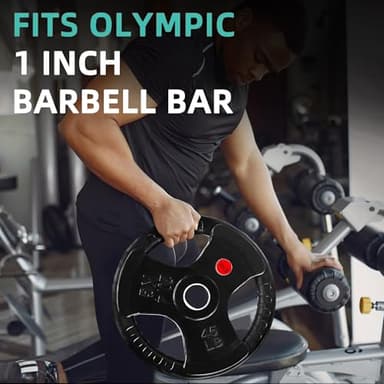 Fitvids Cast Iron 1" Standard Weight Plates Including 5FT Standard Barbell Bar & Star Locks, 45 Pounds Set (35 Lbs Plates + 10 Lbs Barbell Bar), Multiple Packages - Image 4
