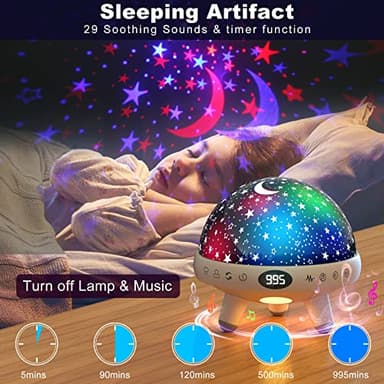 YACHANCE Kids Sound Machine with Night Light Projector,29 Soothing Sounds Baby Night Light Star Projector for Kids Room,White Noise Machine for Baby Sleeping Soother,Nursery Lamp,Bedroom Decor - Image 3