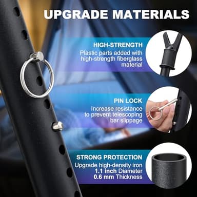 Door Security Bar & Sliding Patio Bar, Apartment Door Stoppers Security from Inside, Portable Door Lock for Travel Hotel, Adjustable 39"-53" - Image 6