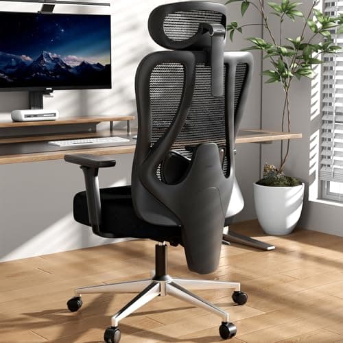 Hbada P3 Pro Ergonomic Office Chair with 2D Adjustable Lumbar Support, Office Desk Chair with 3D Adjustable Headrest and Armrests, 135° Stepless Tilt Function, Three-Layer Mesh, Black(No Footrest) - Image 1