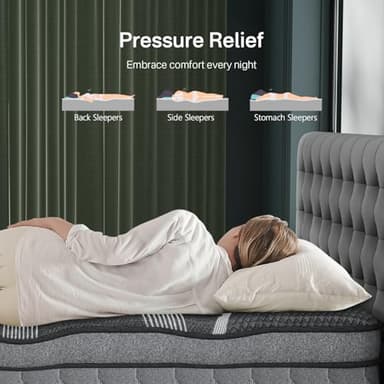 King Size Mattress, 14 Inch King Mattress in a Box, Memory Foam Hybrid Mattresses with Individual Pocket Spring, Pressure Relief, Optimal Edge Support & Motion Isolation, Breathable, CertiPUR-US - Image 4