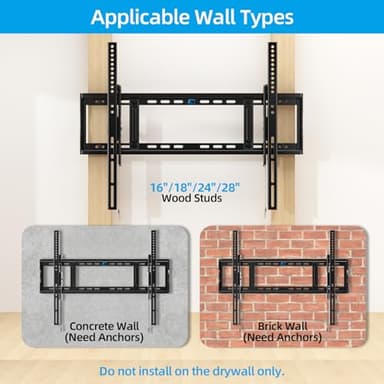 HOME VISION Heavy Duty Tilt TV Wall Mount Bracket for 48-120 Inch Flat/Curved TVs, 200Lbs Capacity, Fits 16/18/24 Inch Studs, Max VESA 800x600mm for LED OLED LCD - Image 6