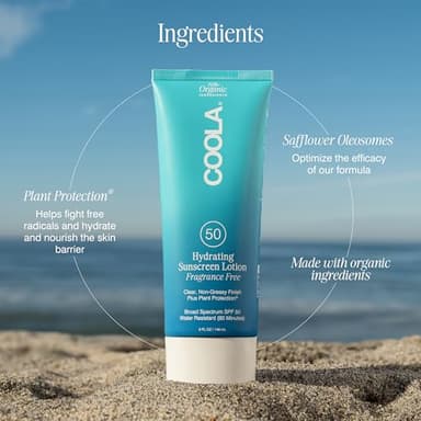 COOLA Organic Sunscreen SPF 50 Sunblock Body Lotion, Dermatologist Tested Skin Care for Daily Protection, Vegan and Gluten Free, Fragrance Free, 5 Fl Oz - Image 4