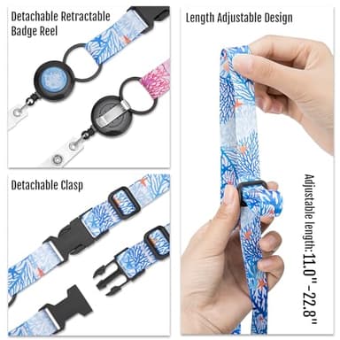MNGARISTA Retractable Cruise Lanyard for Ship Cards, Waterproof Lanyards for Cruise Ship Cards with ID Holder, 2 Pack, Seaweed - Image 4