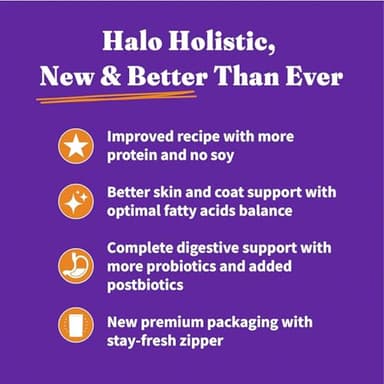 Halo Holistic Small Breed Dog Food, Cage Free Chicken & Brown Rice Recipe, Healthy Grains Dry Dog Food, Complete Digestive Health, 3.5 lb Bag - Image 10