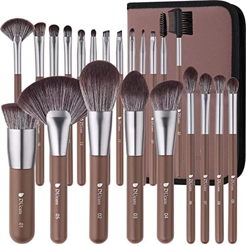 DUcare Makeup Brushes Professional with Bag 22Pcs Makeup Brush Set Premium Synthetic Kabuki Foundation Blending Brush Face Powder Blush Concealers Eye Shadows with Case - Image 1