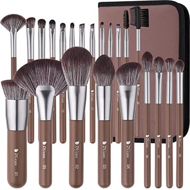 DUcare Makeup Brushes Professional with Bag 22Pcs Makeup Brush Set Premium Synthetic Kabuki Foundation Blending Brush Face Powder Blush Concealers Eye Shadows with Case - Image 1