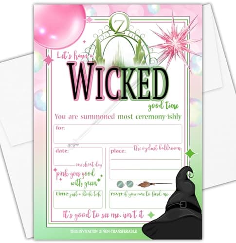 Let's Have a Wicked Good Time - Birthday Invitations - Viewing Party Invites - Set of 15 with envelopes - Image 1