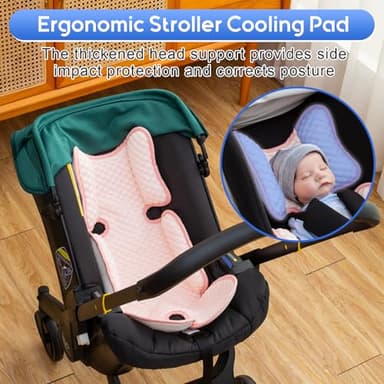Kaseeous Baby Car Seat Cooler Pad, Mink Dot Car Seat Cooling Pad for Girls Boys, Stroller Cooling Pad with 3D Breathable Mesh, Multifunctional Infant Car Seat Cooling Insert Liner for Summer - Image 5