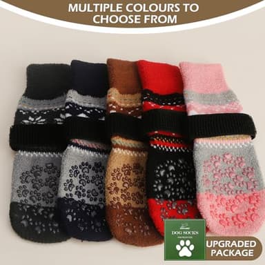 EXPAWLORER Anti Slip Dog Socks to Prevent Licking Paws, Soft Dog Boots & Paw Protectors, Dog Booties for Hardwood Floors, Shoes for Small Medium Large Senior Dogs,Khaki XS - Image 4