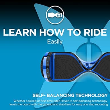 Hover-1 Chrome Electric Self Balancing Hoverboard with 6 mph Max Speed, Dual 200W Motors, 6 Mile Range, and 6.5” Wheels Electric Hoverboard - Image 2