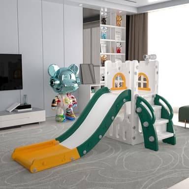 MOCUTEEN 6 in 1 Toddler Slide,Baby Playset for Indoor Outdoor Playground with Basketball Hoop,Storage and Telescope,Climbing Toys for Toddler Playground Playset - Image 7