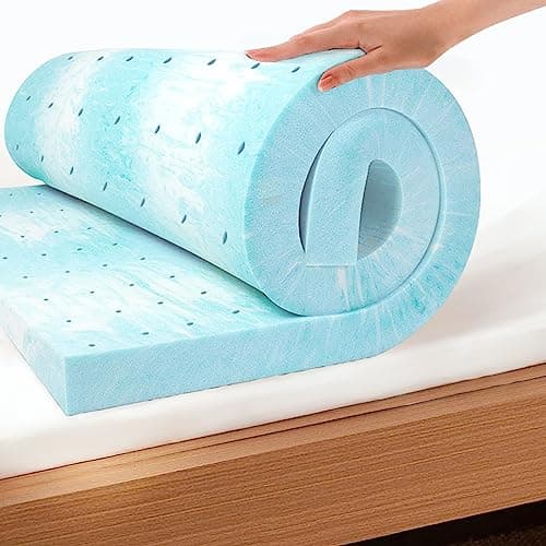 EGO Topper 2 Inch Twin Memory Foam Mattress Topper, Gel Foam Mattress Topper for Pressure Relief, Ventilated Design Bed Topper in a Box, CertiPUR-US Certified, 38"×75", Medium - Image 1