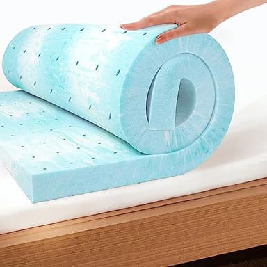 EGO Topper 2 Inch Twin Memory Foam Mattress Topper, Gel Foam Mattress Topper for Pressure Relief, Ventilated Design Bed Topper in a Box, CertiPUR-US Certified, 38"×75", Medium - Image 1