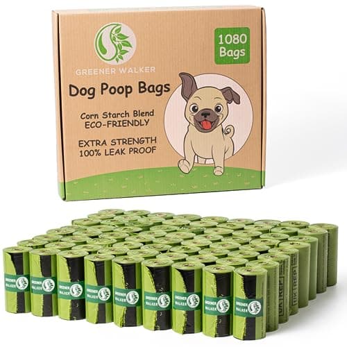 GREENER WALKER Poop Bags for Dog Waste, 1080 Doggy Waste Bags Extra Thick Strong 100% Leak-Proof (Green) - Image 1