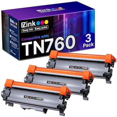 E-Z Ink Compatible TN760 Toner Cartridge Replacement for Brother TN760 TN 760 TN730 Compatible with DCP-L2550DW HL-L2350DW HLL2395DW HLL2390DW HL-L2370DW MFC-L2710DW MFC-L2750DW MFC-L2730DW (3 Black) - Image 1