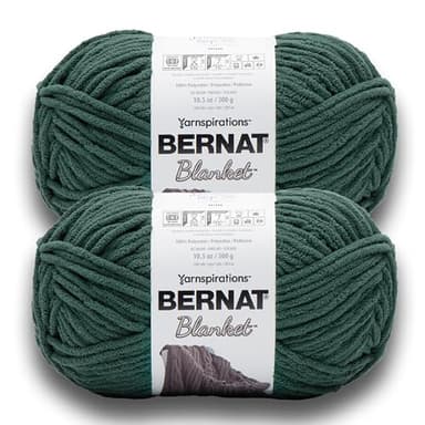 Bernat Blanket BB DEEP SEA Yarn - 2 Pack of 300g/10.5 oz - 100% Polyester - #6 Super Bulky - 220 Yards - Knitting/Crochet - Image 1