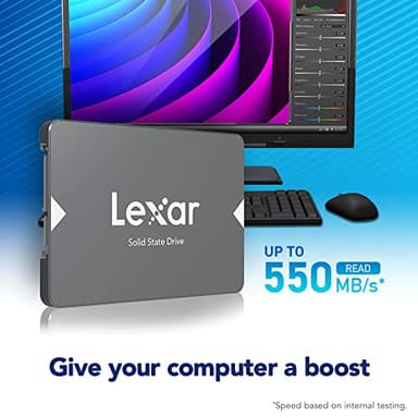 Lexar 256GB NS100 SSD 2.5 Inch SATA III Internal Solid State Drive, Up To 520MB/s Read, Gray (LNS100-256RBNA) - Image 2