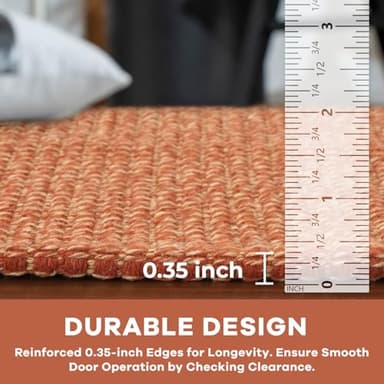 KOZYFLY Indoor Door Mat 2x3 ft Small Area Rugs Washable Front Door Mat Non Slip Rubber Backed Entryway Rug Cotton Entrance Doormat for Front Porch Bathroom Kitchen Bedroom, Orange/Tan - Image 4