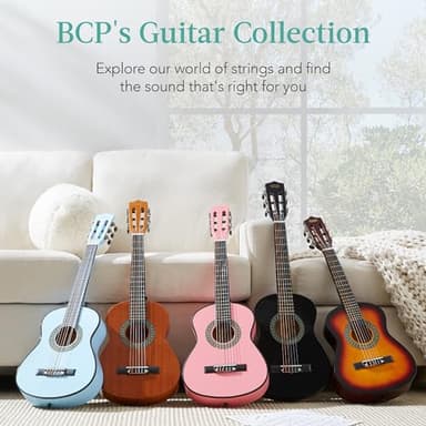 Best Choice Products 30in Kids Acoustic Guitar, All-in-One Beginner Starter Kit w/Strap, Case, Extra Strings, Rosette Inlay - Pink - Image 7