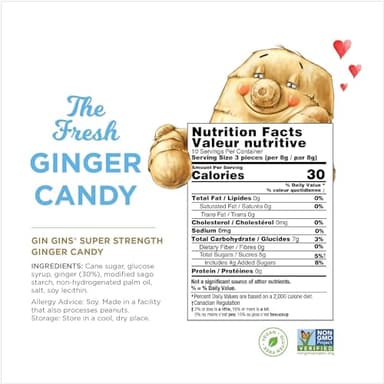 GIN GINS Super Strength – 100% Natural Candy by The Ginger People – Individually Wrapped Healthy Treats - Made with the Fresh Rhizome – Super Strength Flavor – 3oz Bag – Pack of 1 - Image 2